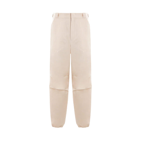 Chevron Cotton Loose-fit Pants-PRADA-JOHN JULIA