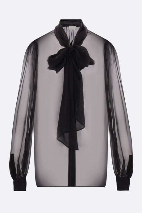 Chiffon Lavallière Shirt-SAINT LAURENT-JOHN JULIA