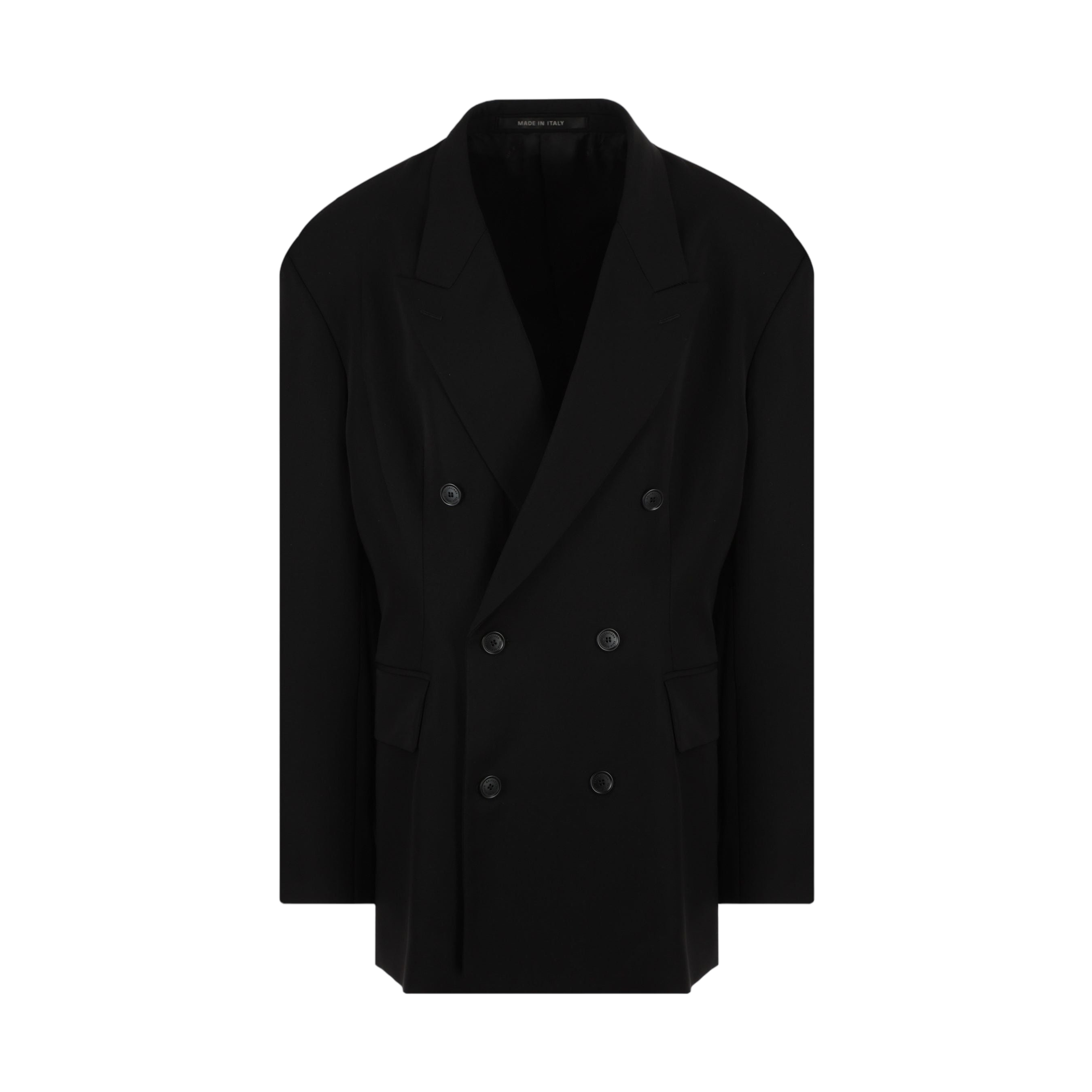 Cinched Double-breasted Wool Jacket-BALENCIAGA-JOHN JULIA