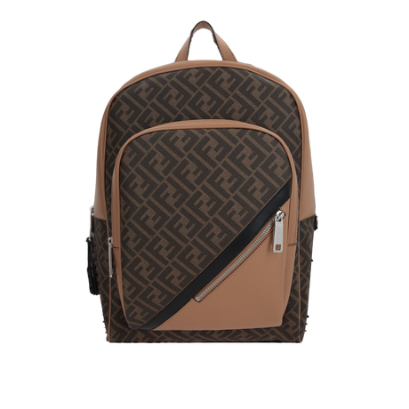 Coated Canvas and Leather FF Backpack-FENDI-JOHN JULIA