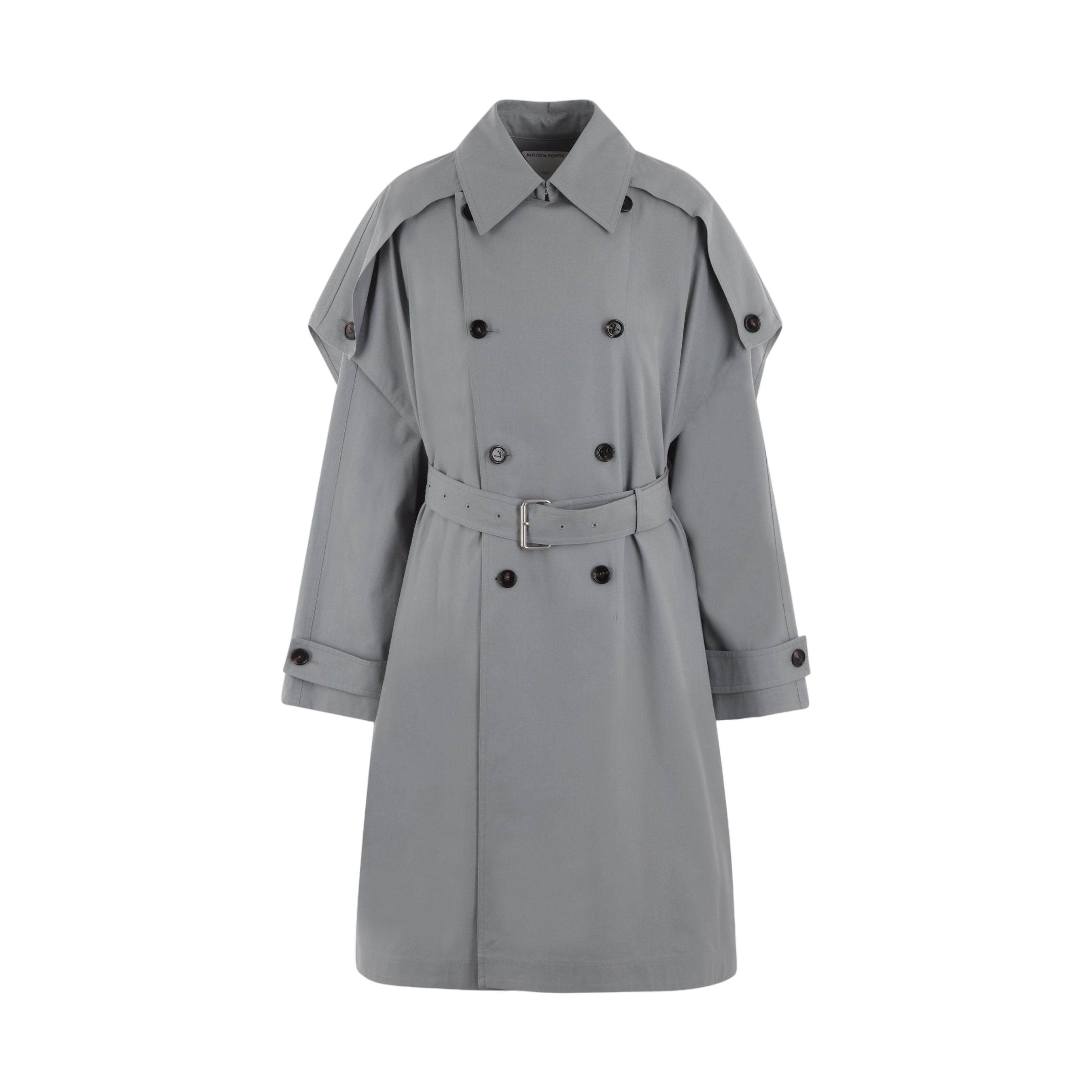 Compact Cotton Canvas Trench Coat-BOTTEGA VENETA-JOHN JULIA