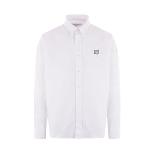 Contour Fox Head Patch Poplin Shirt-MAISON KITSUNÉ-JOHN JULIA