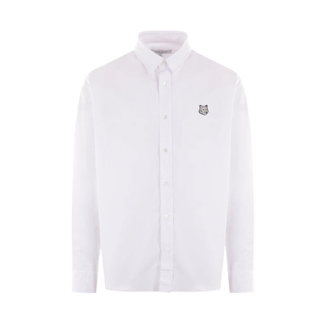 Contour Fox Head Patch Poplin Shirt-MAISON KITSUNÉ-JOHN JULIA