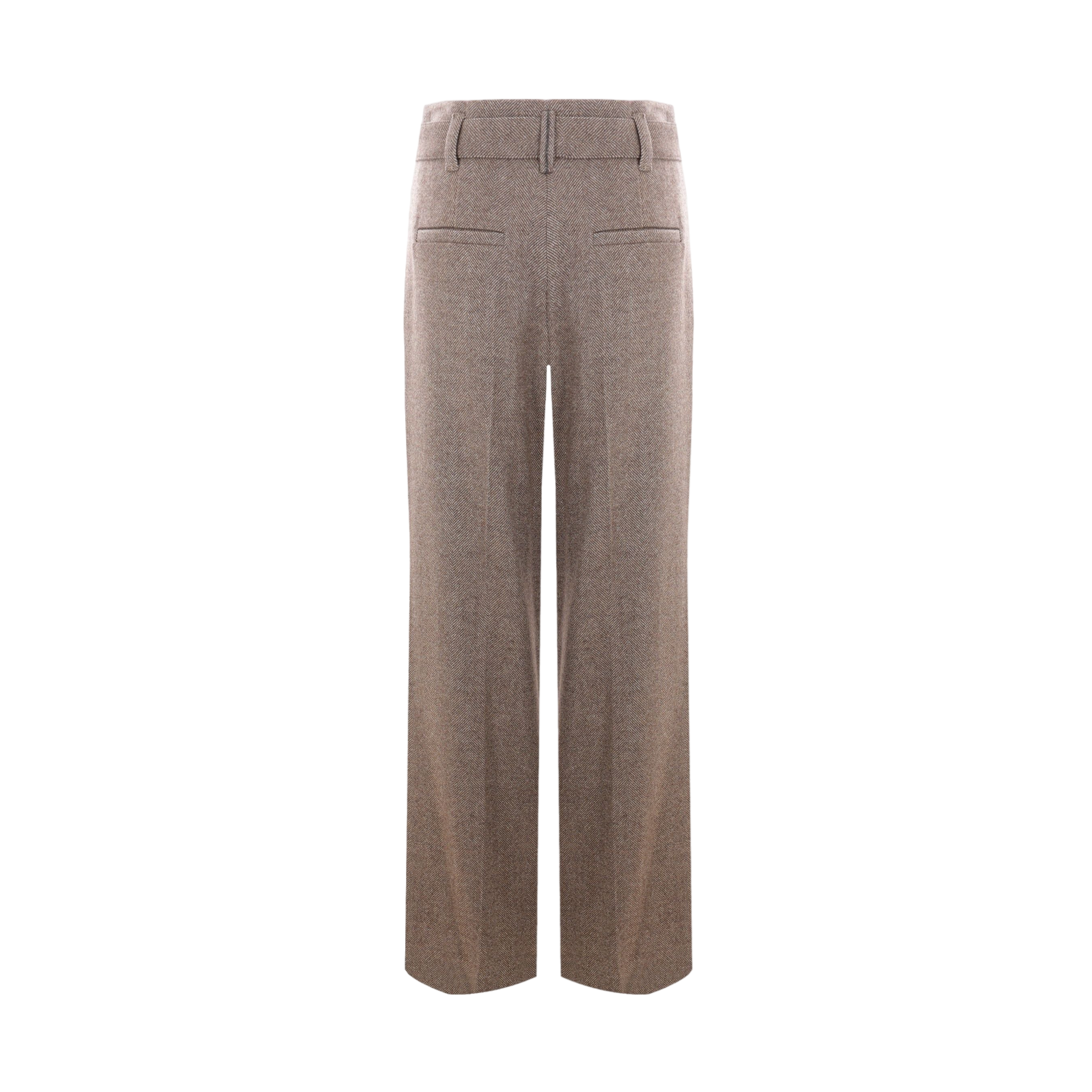 Corset Loose Wool Chevron Trousers-BRUNELLO CUCINELLI-JOHN JULIA