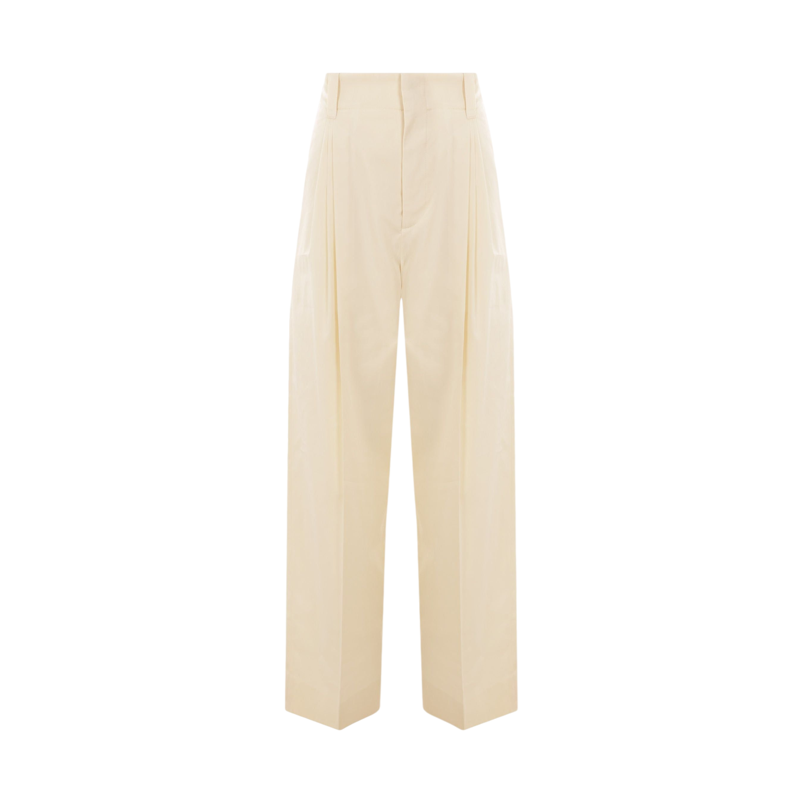 Cotton and Silk Wide-leg Pants-BOTTEGA VENETA-JOHN JULIA