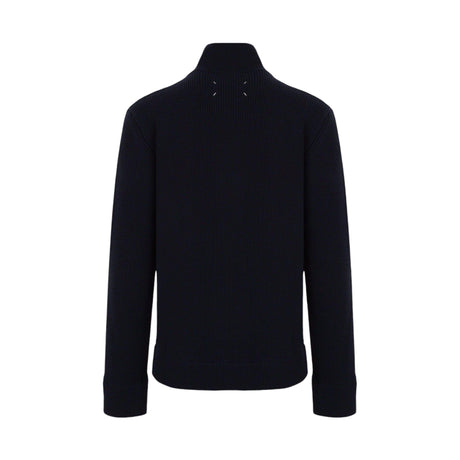 Cotton and Wool Full-zip Cardigan-MAISON MARGIELA-JOHN JULIA