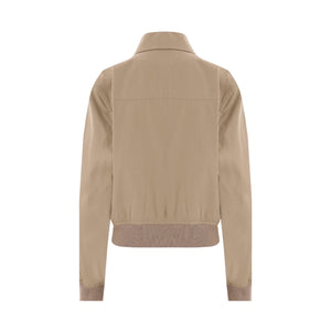 Cotton Blend Blouson Jacket-BOTTEGA VENETA-JOHN JULIA