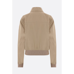 Cotton Blend Blouson Jacket-BOTTEGA VENETA-JOHN JULIA