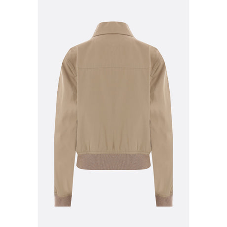 Cotton Blend Blouson Jacket-BOTTEGA VENETA-JOHN JULIA