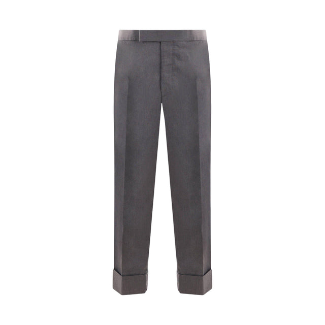 Cotton Blend Straight-leg Pants-THOM BROWNE-JOHN JULIA