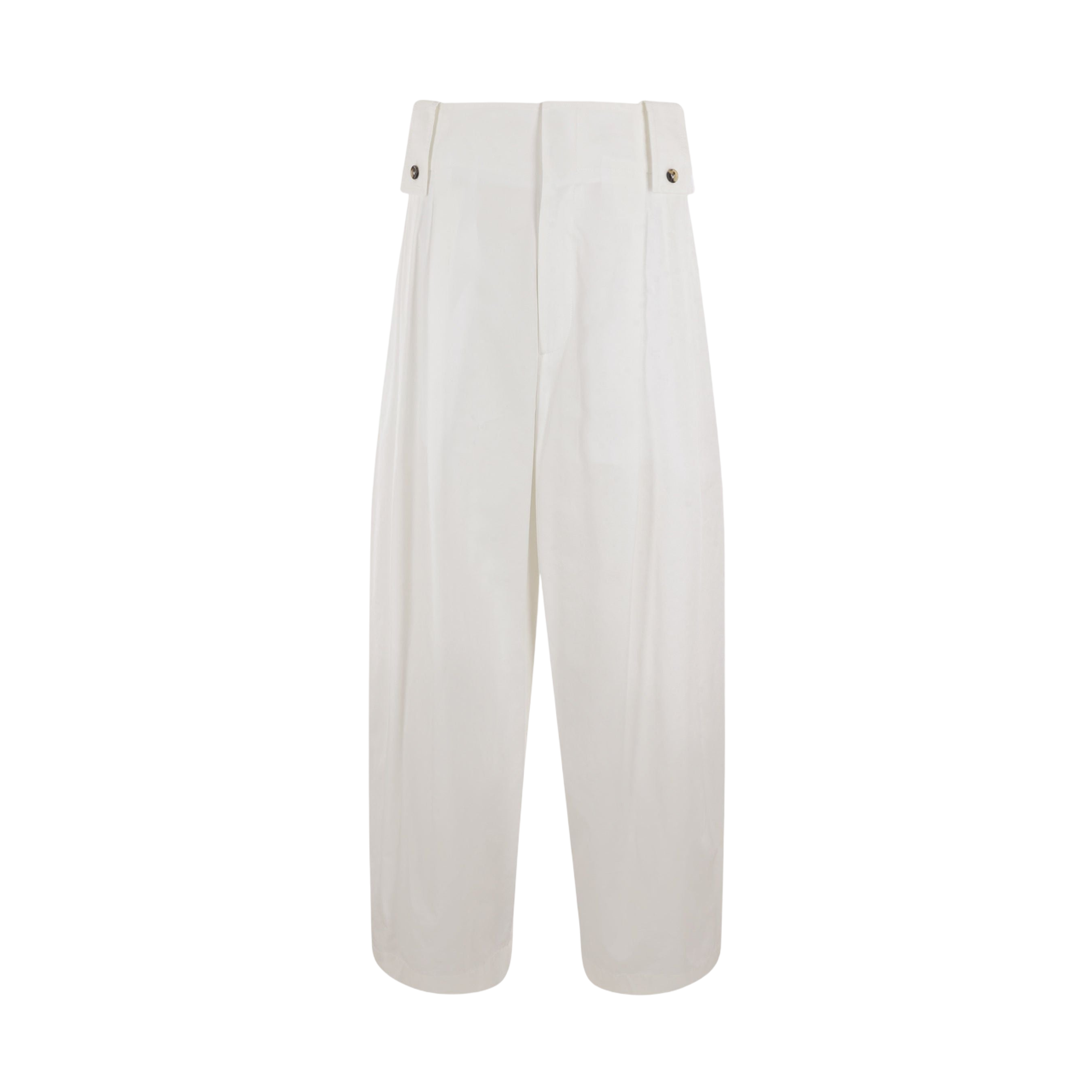 Cotton Blend Wide-leg Pants-BOTTEGA VENETA-JOHN JULIA