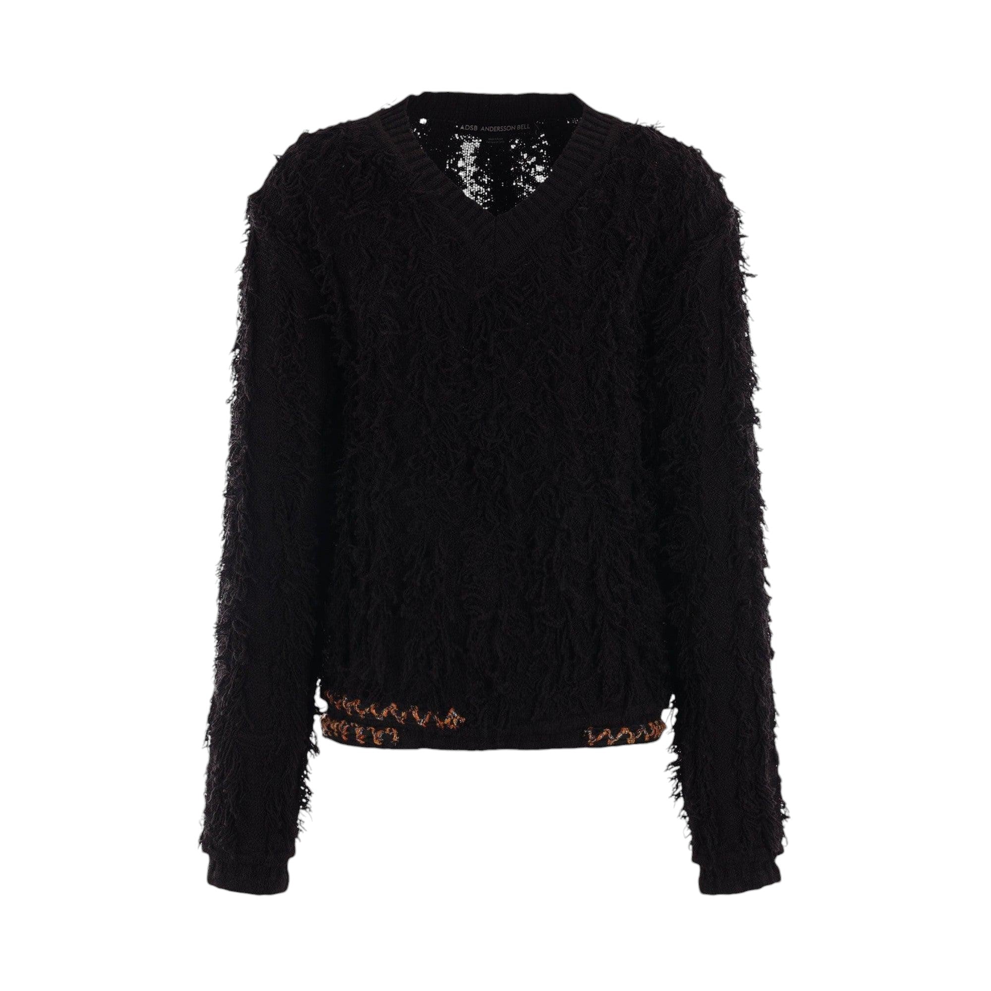 Cotton Blend Wool Fringed Sweater-ANDERSSON BELL-JOHN JULIA