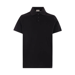 Cotton Polo Shirt-SAINT LAURENT-JOHN JULIA