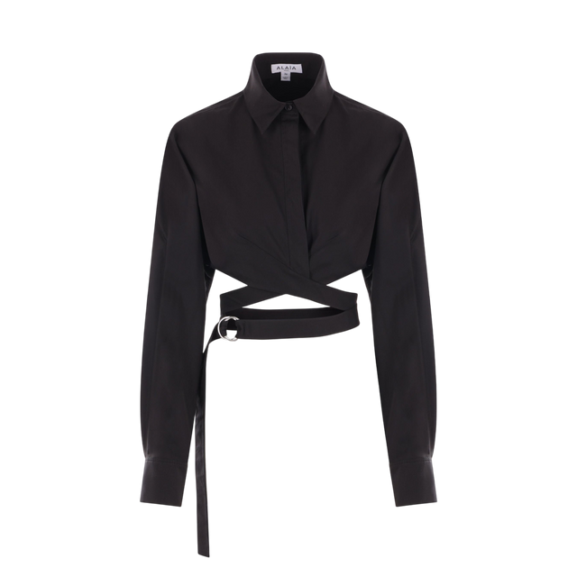 Cotton Poplin Crossed Shirt-ALAÏA-JOHN JULIA