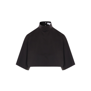 Cotton Poplin Highneck Top-ALAÏA-JOHN JULIA