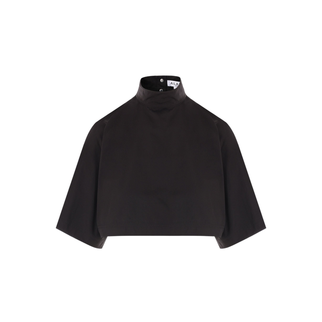 Cotton Poplin Highneck Top-ALAÏA-JOHN JULIA