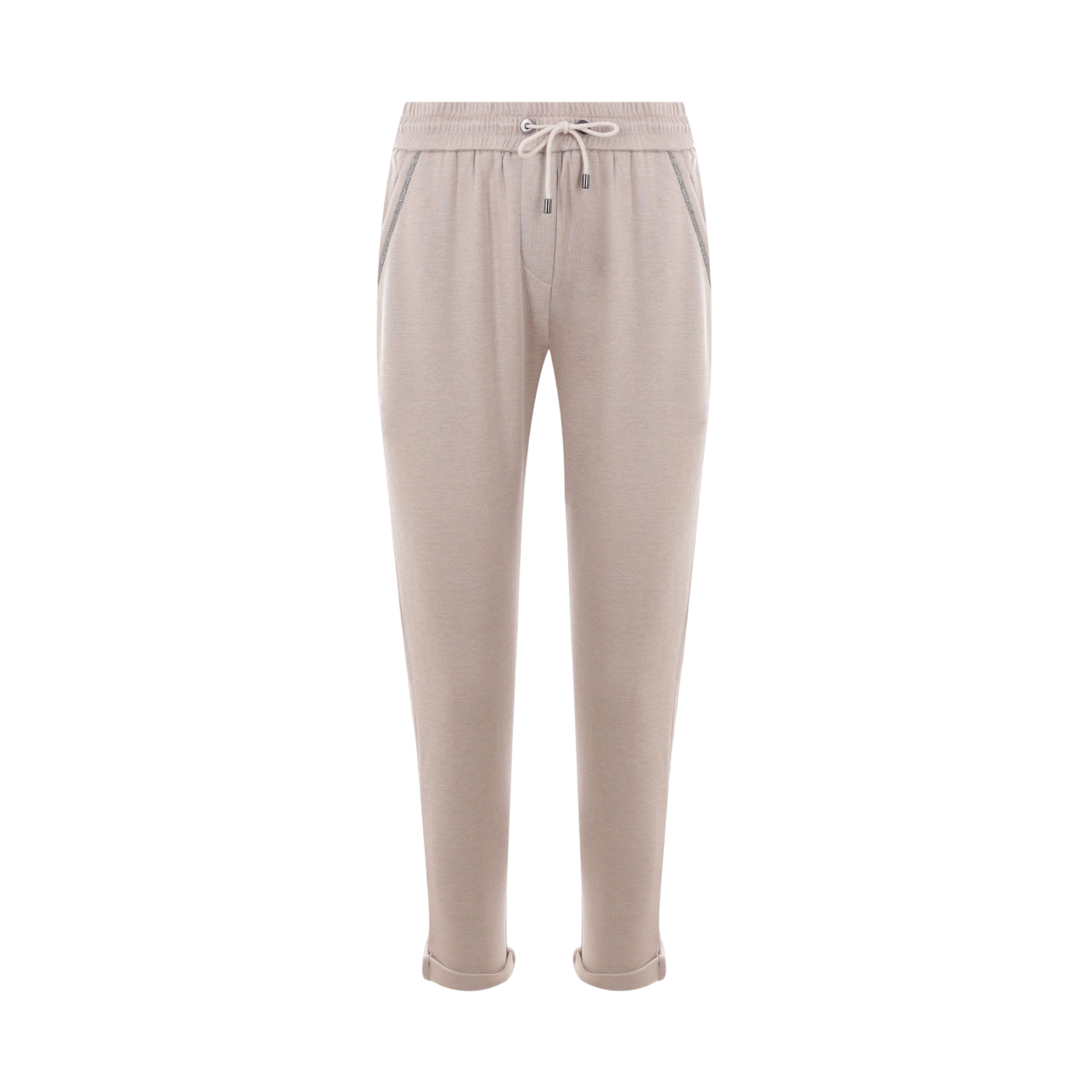 Cotton Silk Blend Joggers-BRUNELLO CUCINELLI-JOHN JULIA