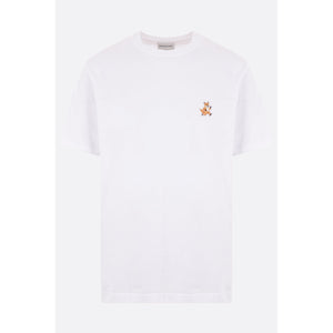 Cotton T-shirt With Logo Patch-MAISON KITSUNÉ-JOHN JULIA