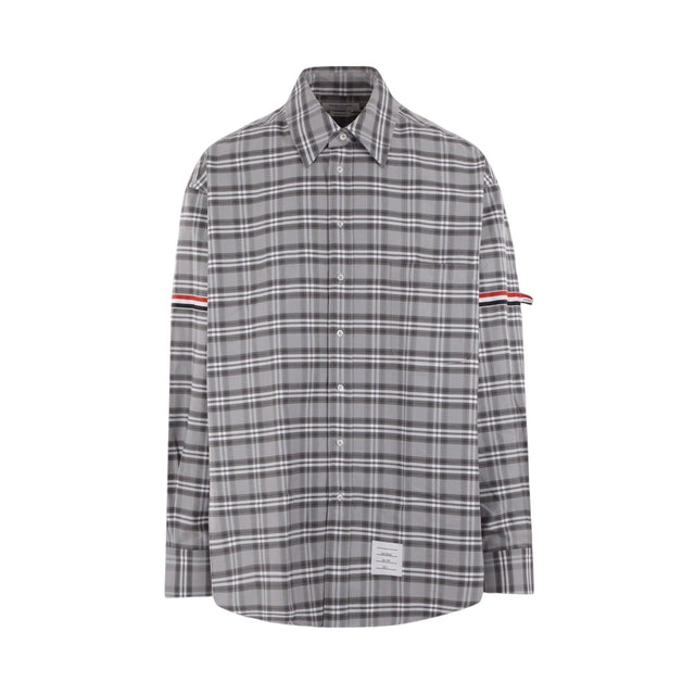 Cotton Twill Oversized Shirt-THOM BROWNE-JOHN JULIA