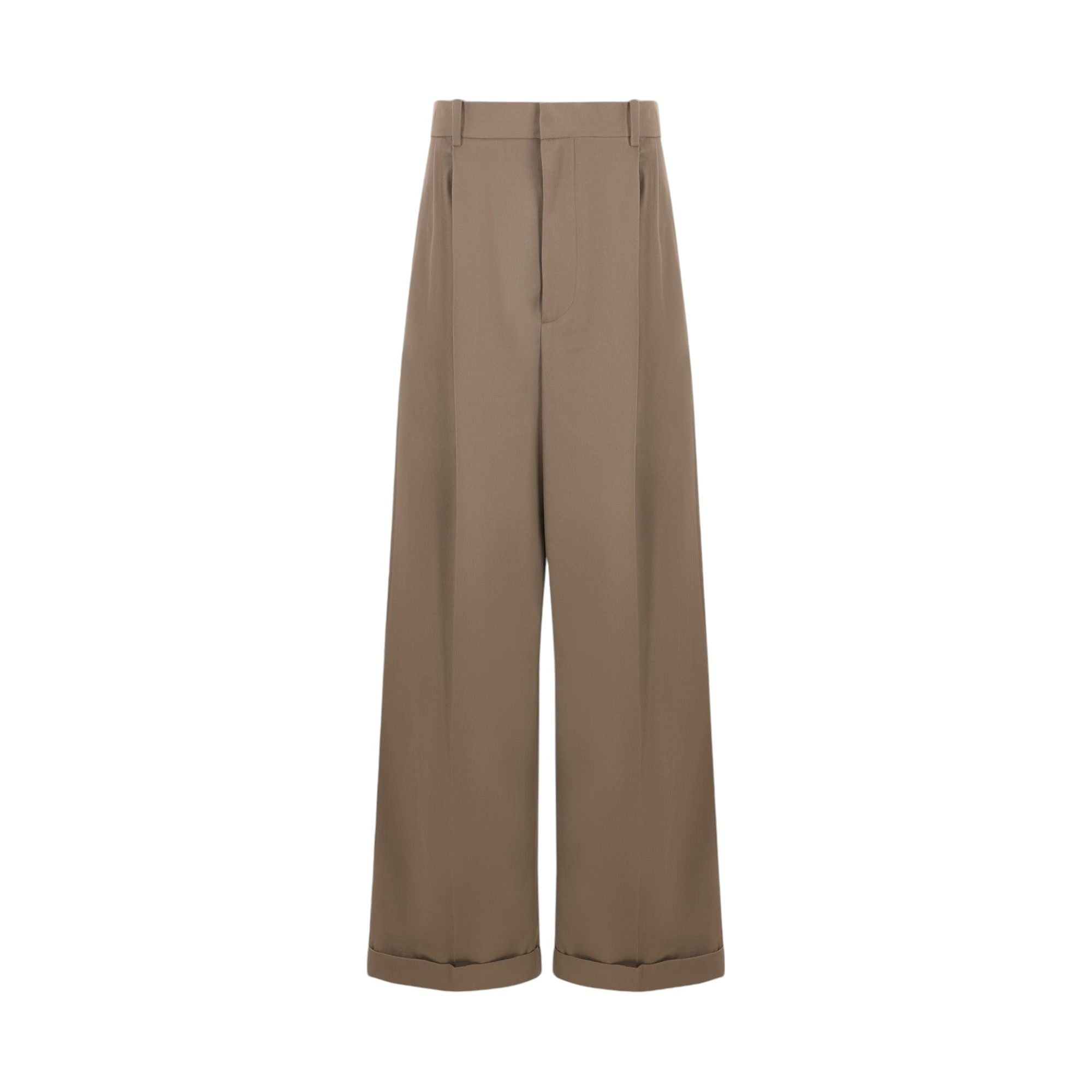 Cotton and Silk Wide-leg Trousers-LOEWE-JOHN JULIA