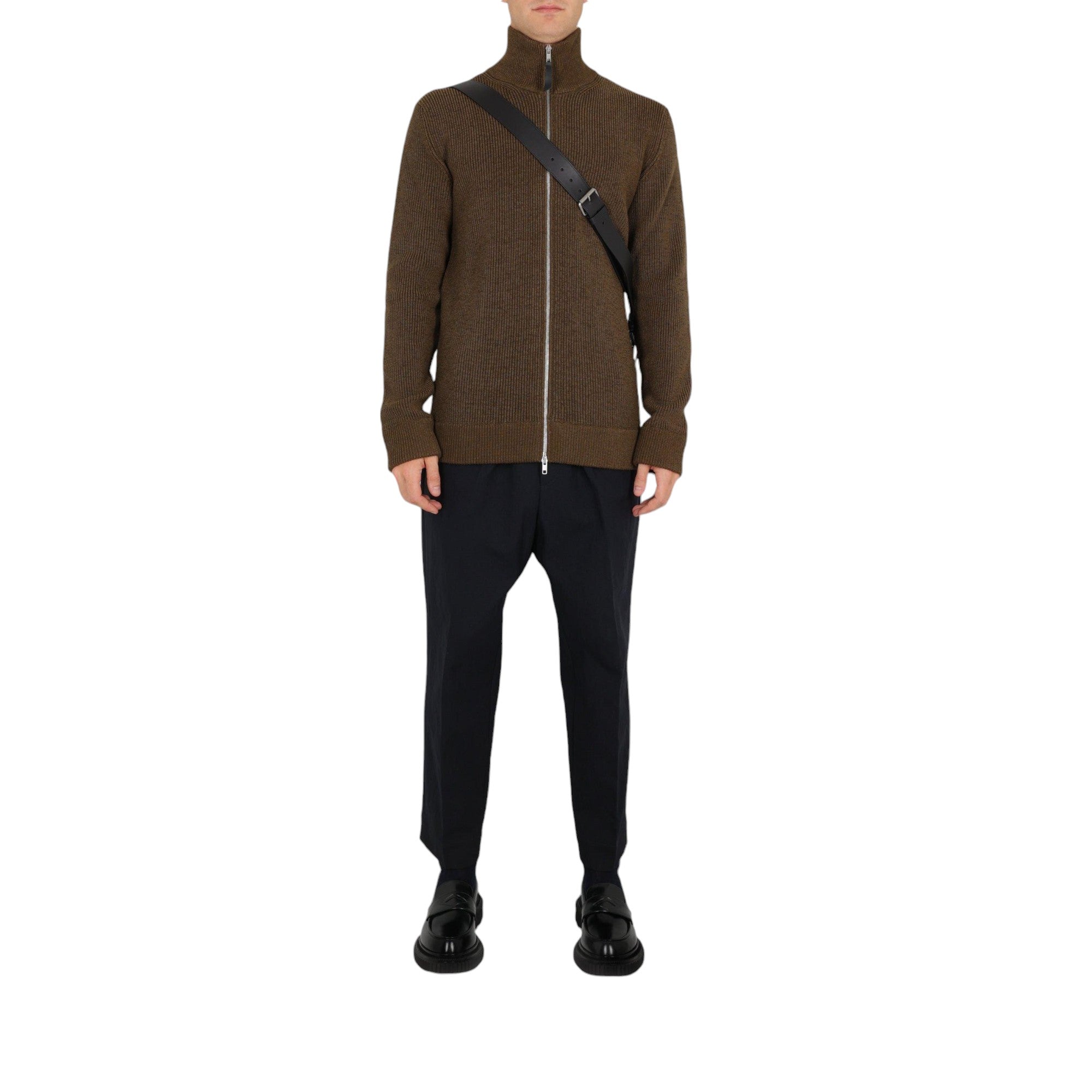 Cotton and Wool Full-zip Cardigan-MAISON MARGIELA-JOHN JULIA