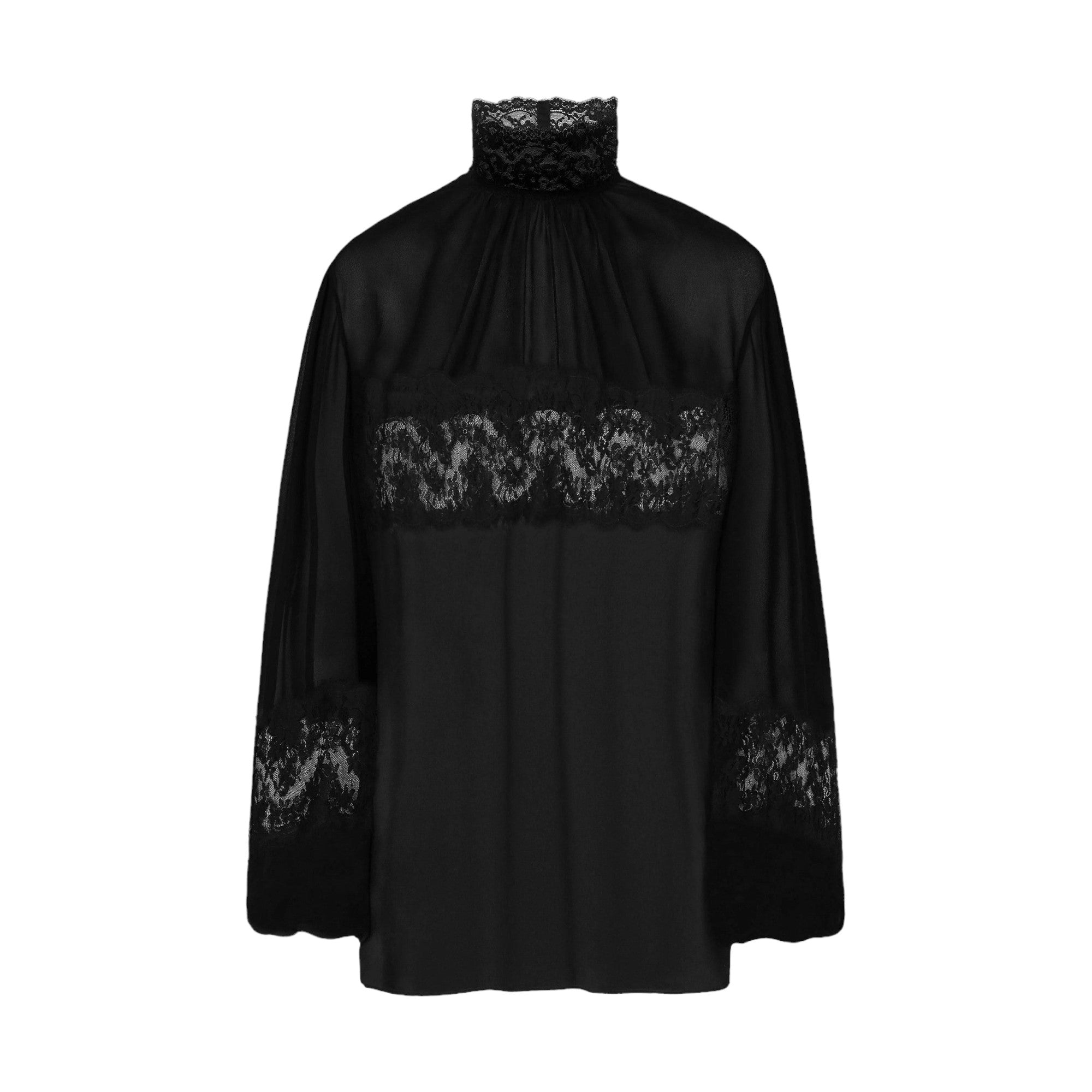 Crepe De Chine and Lace Blouse-DOLCE & GABBANA-JOHN JULIA