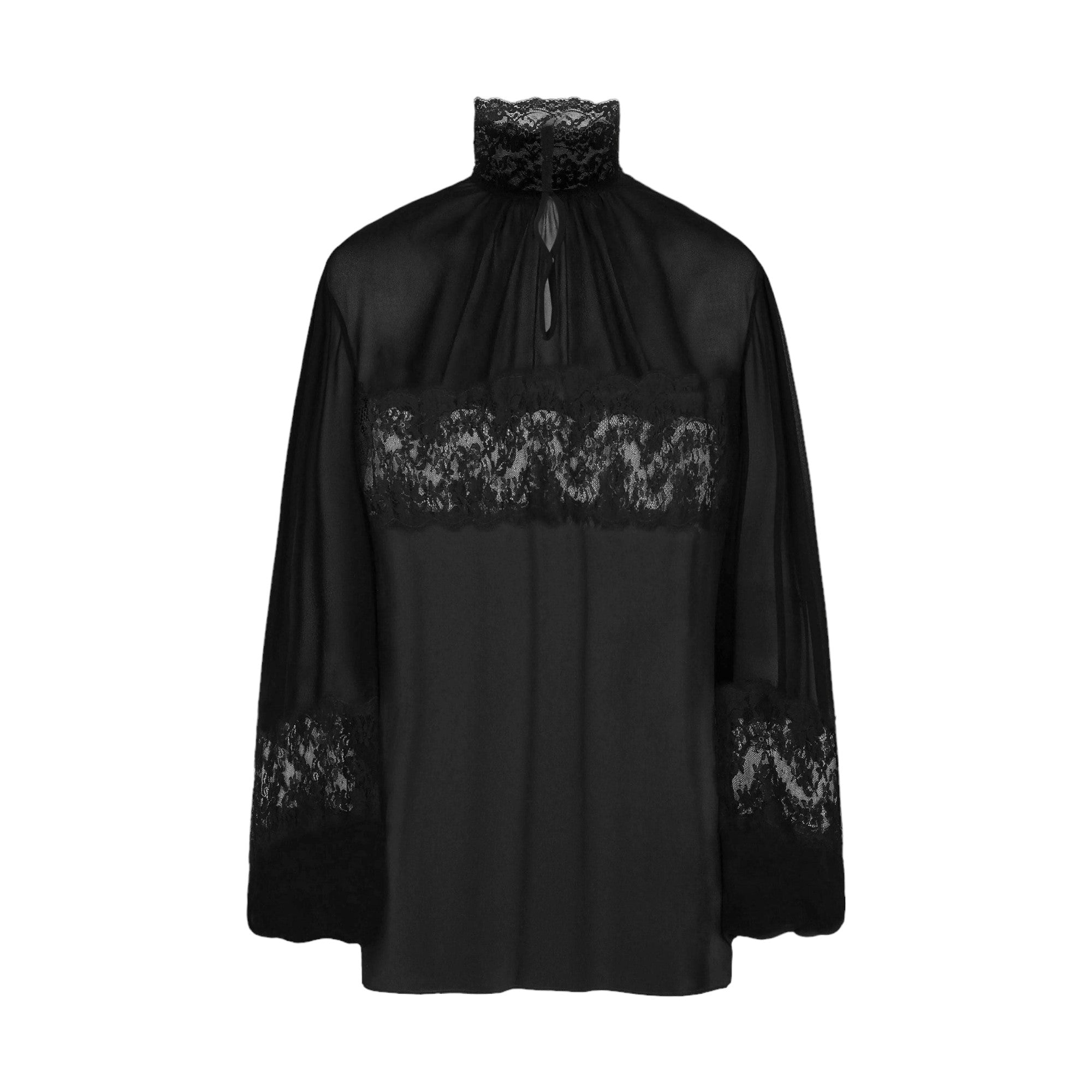 Crepe De Chine and Lace Blouse-DOLCE & GABBANA-JOHN JULIA