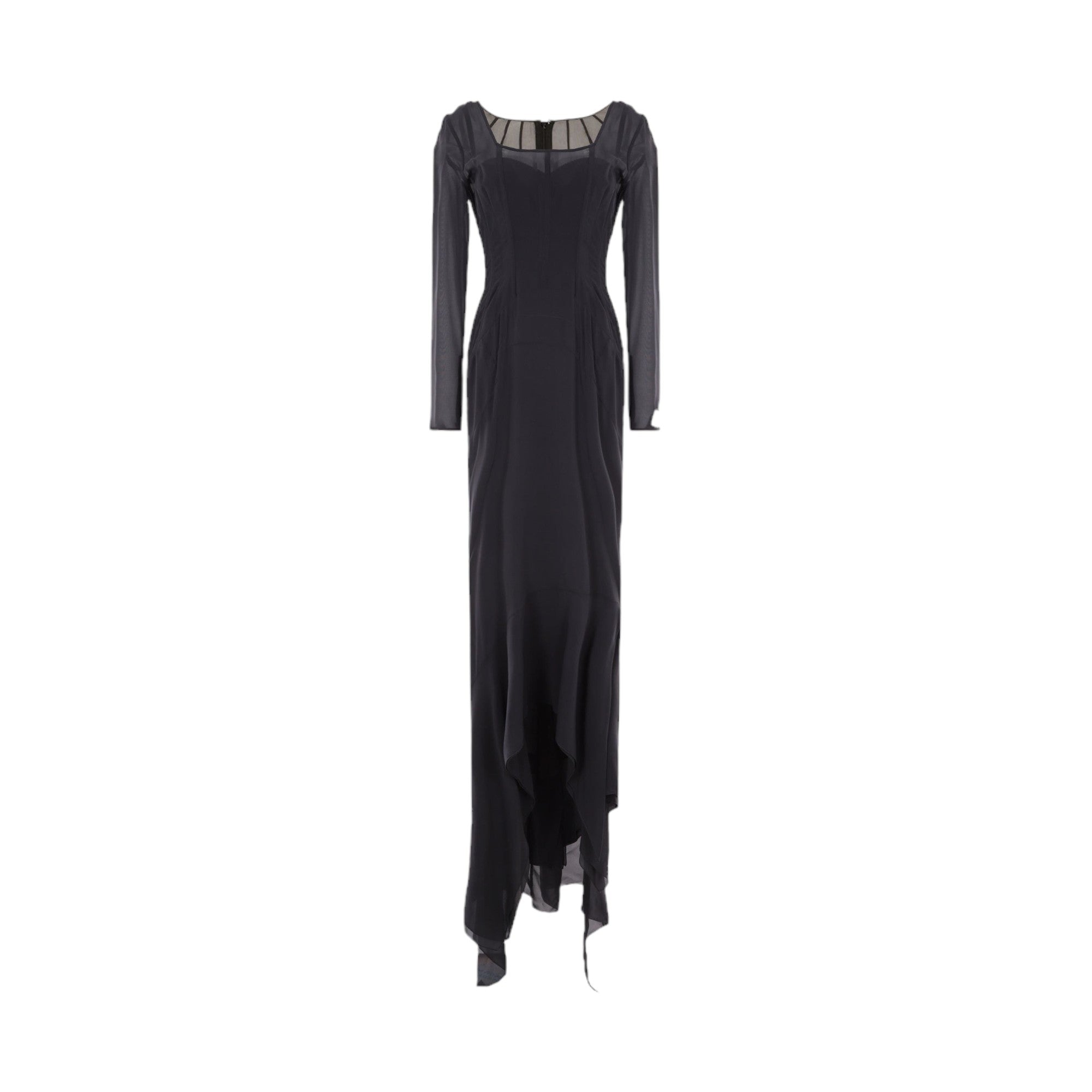 Crepe De Chine Long Dress-DOLCE & GABBANA-JOHN JULIA