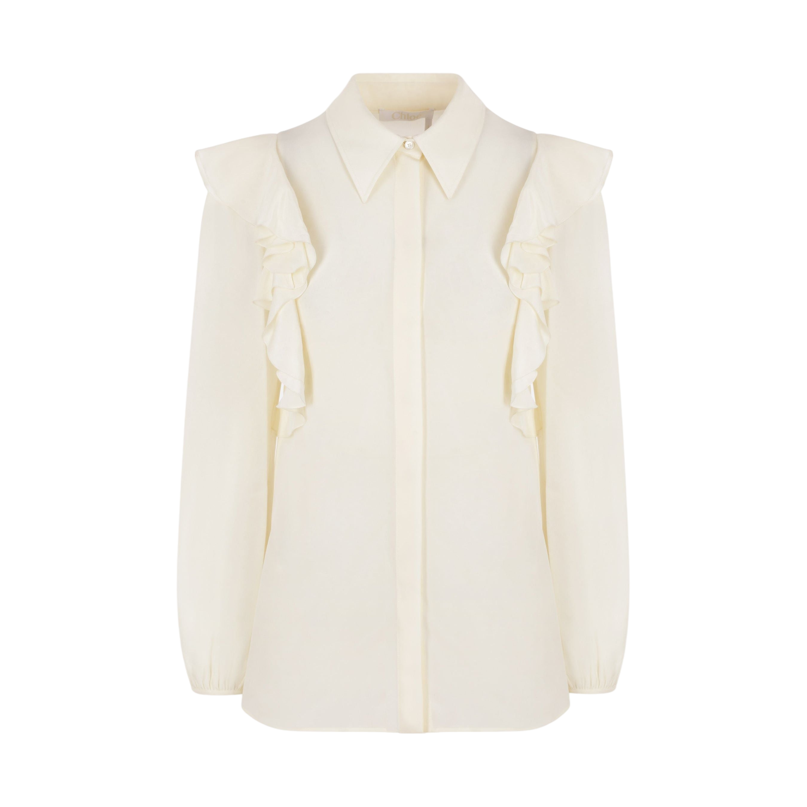 Crepe De Chine Ruffled Shirt-CHLOÉ-JOHN JULIA