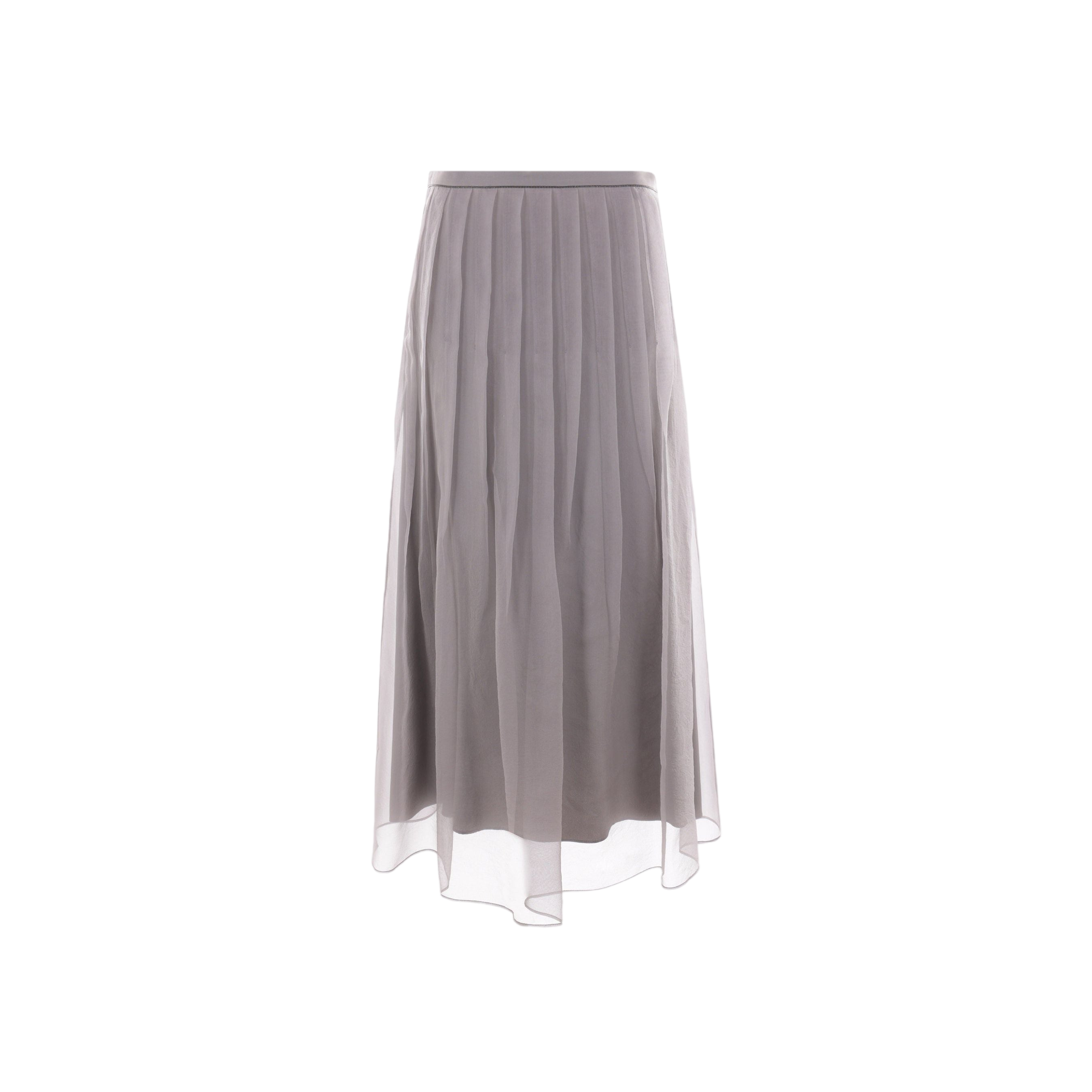 Crispy Chiffon Round Skirt-BRUNELLO CUCINELLI-JOHN JULIA