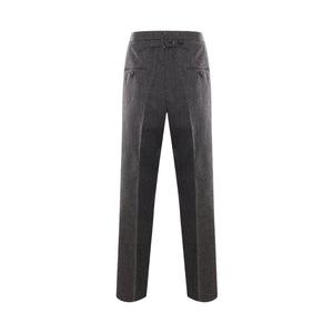 Crispy Wool Wide-leg Trousers-THOM BROWNE-JOHN JULIA