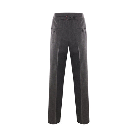 Crispy Wool Wide-leg Trousers-THOM BROWNE-JOHN JULIA