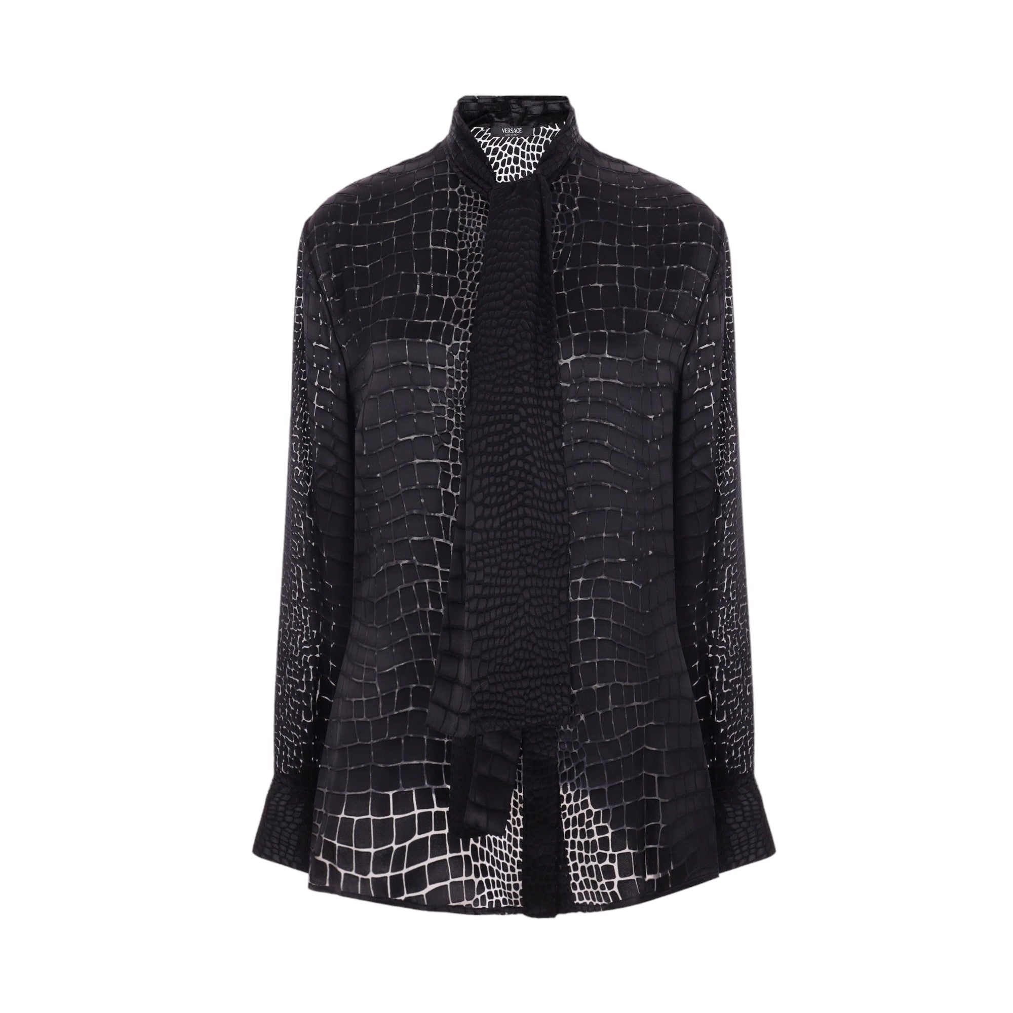 Crocodile Devoré Silk Blend Shirt-VERSACE-JOHN JULIA