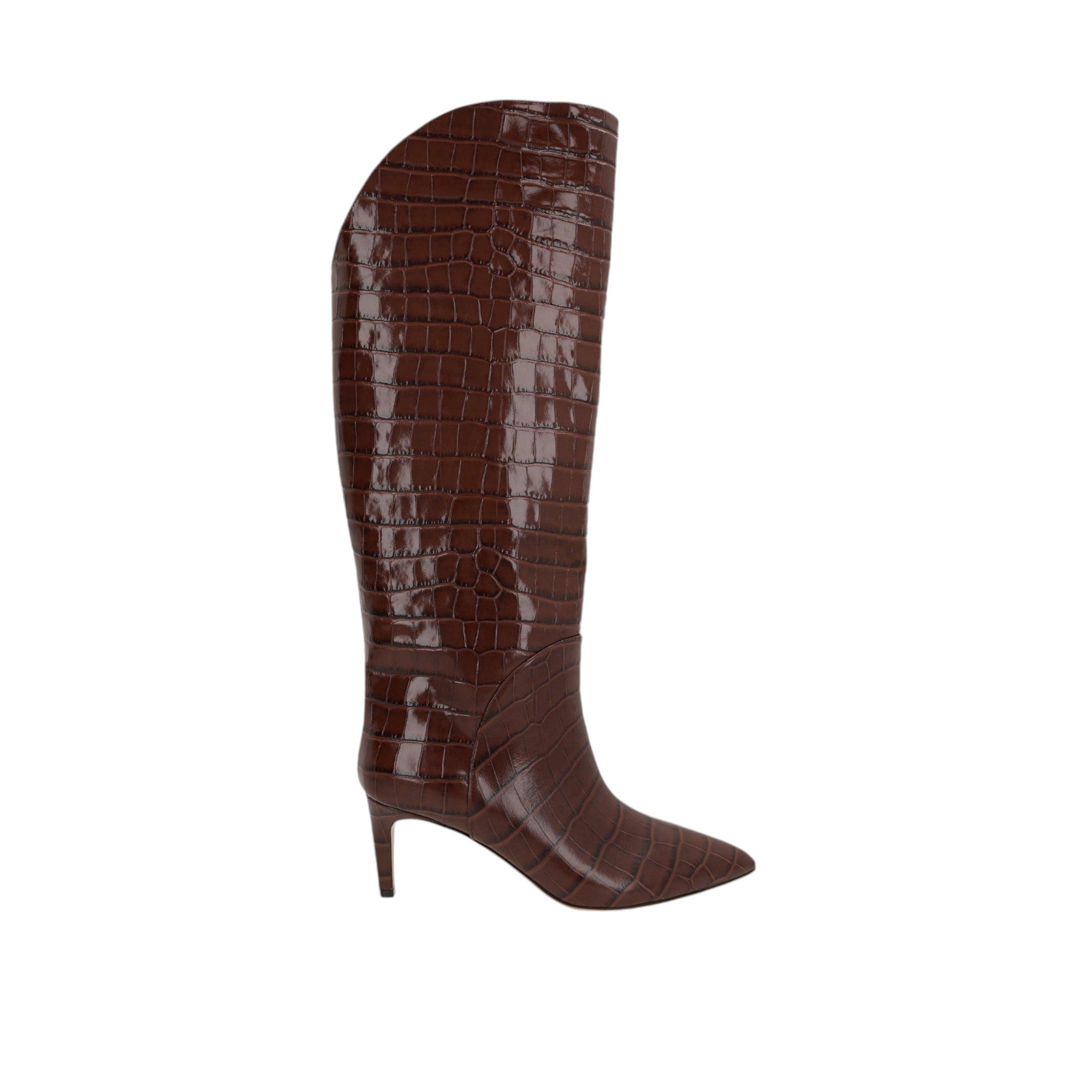 Crocodile Embossed Leather Boots-PARIS TEXAS-JOHN JULIA