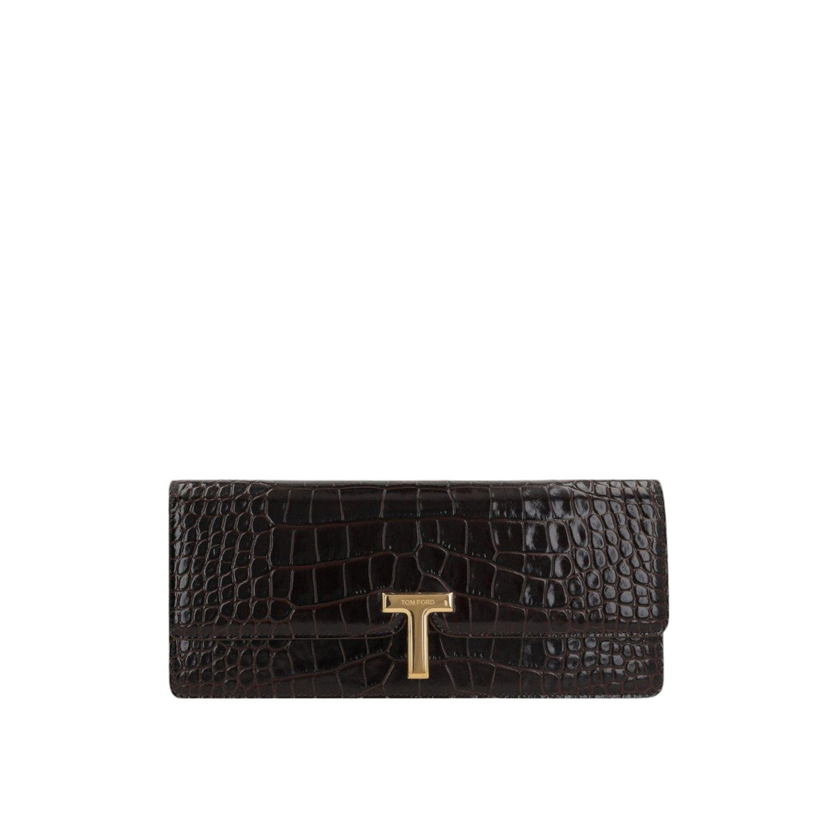 Crocodile-embossed Leather Clutch-TOM FORD-JOHN JULIA