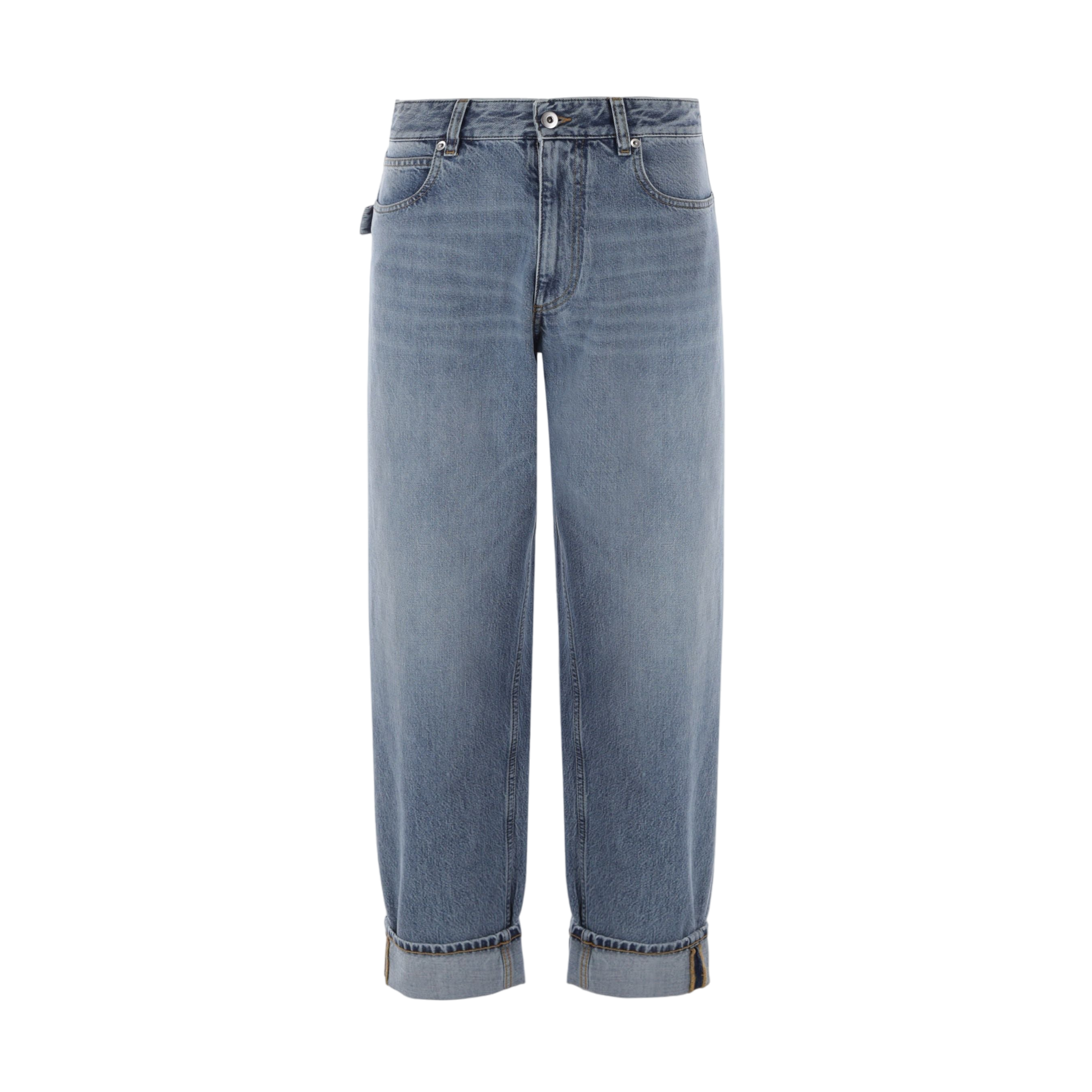 Cropped Baggy-fit Jeans-BOTTEGA VENETA-JOHN JULIA