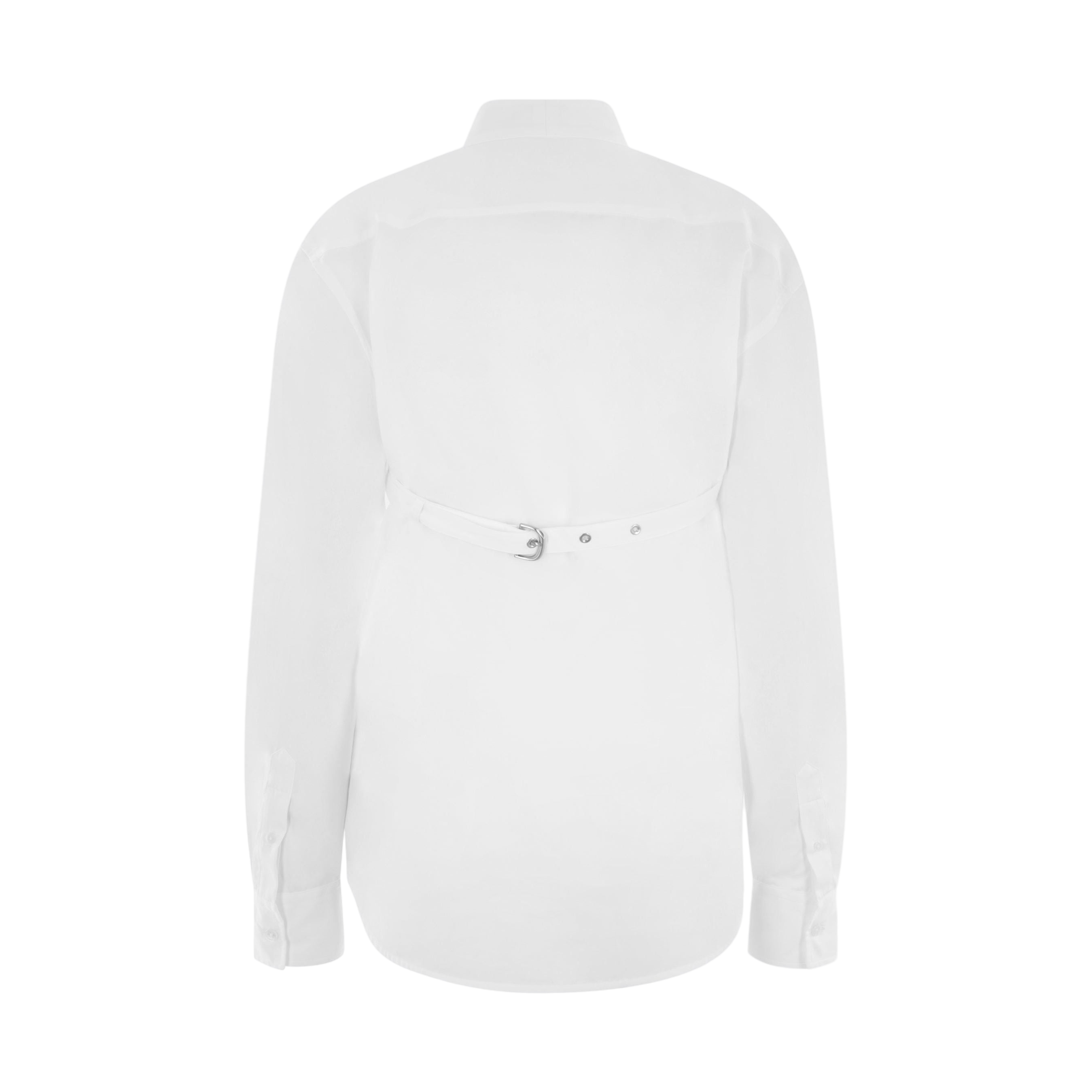 Cross Belt-detailed Poplin Shirt-OFF-WHITE-JOHN JULIA