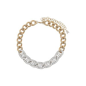 Crystal-embellished Metal Chain Choker-AMINA MUADDI-JOHN JULIA