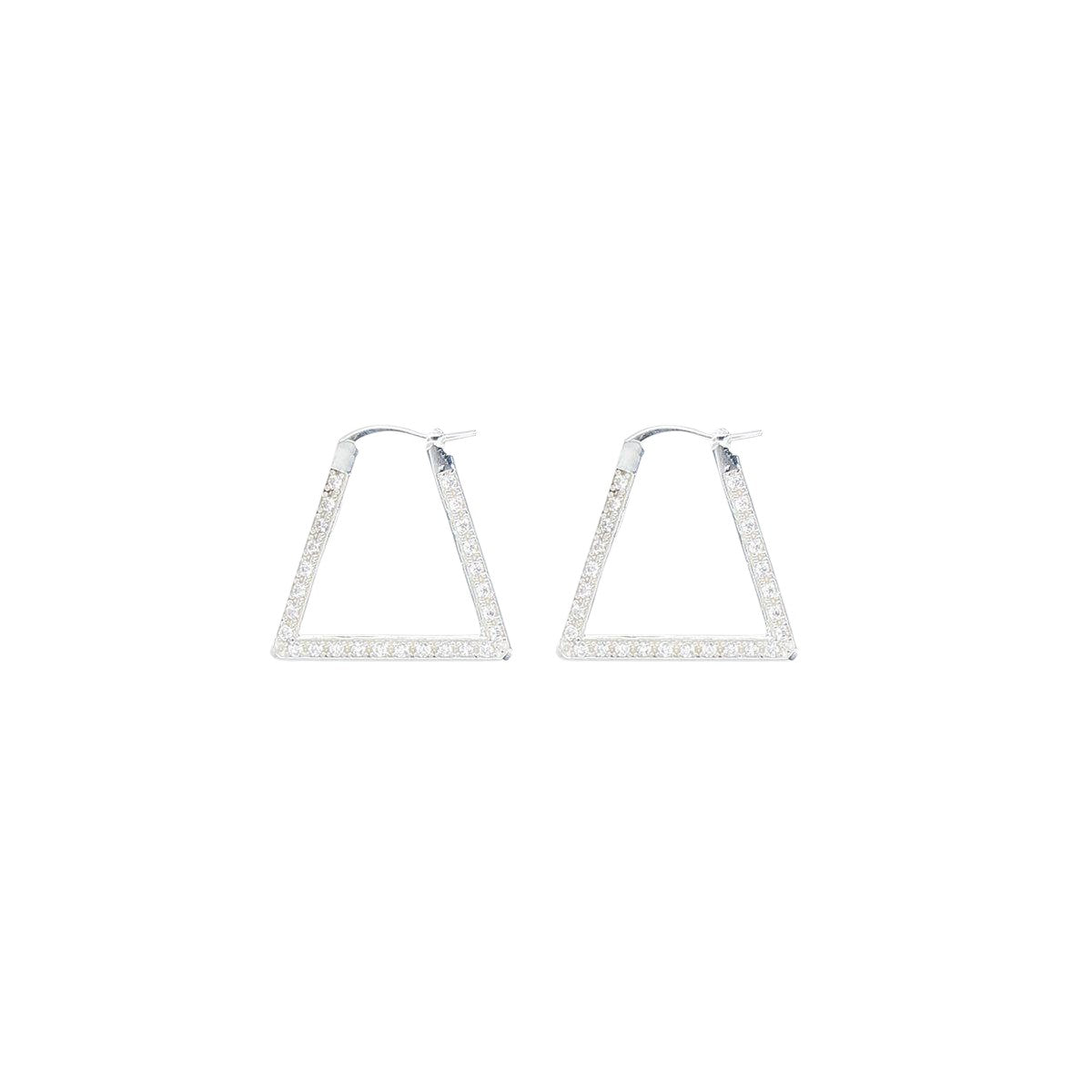 Crystal-embellished Silver Triangle Earrings-BOTTEGA VENETA-JOHN JULIA