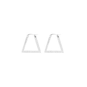 Crystal-embellished Silver Triangle Earrings-BOTTEGA VENETA-JOHN JULIA