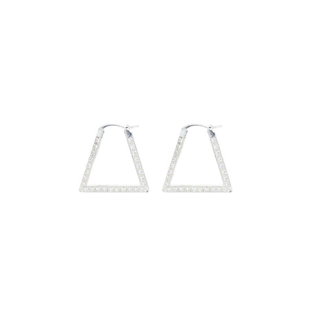 Crystal-embellished Silver Triangle Earrings-BOTTEGA VENETA-JOHN JULIA