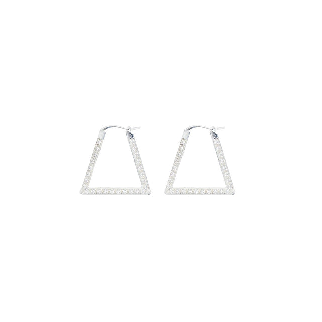 Crystal-embellished Silver Triangle Earrings-BOTTEGA VENETA-JOHN JULIA