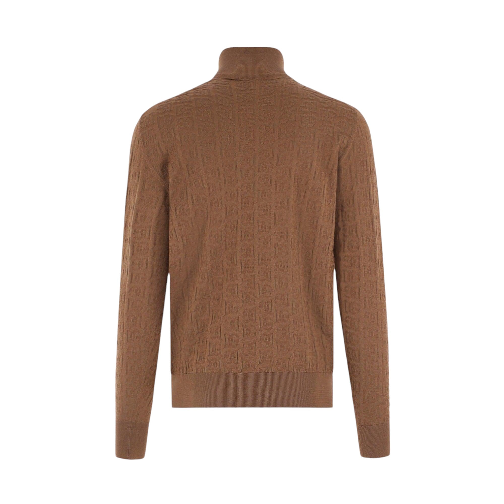 DG Logo Silk Jacquard Turtleneck-DOLCE & GABBANA-JOHN JULIA