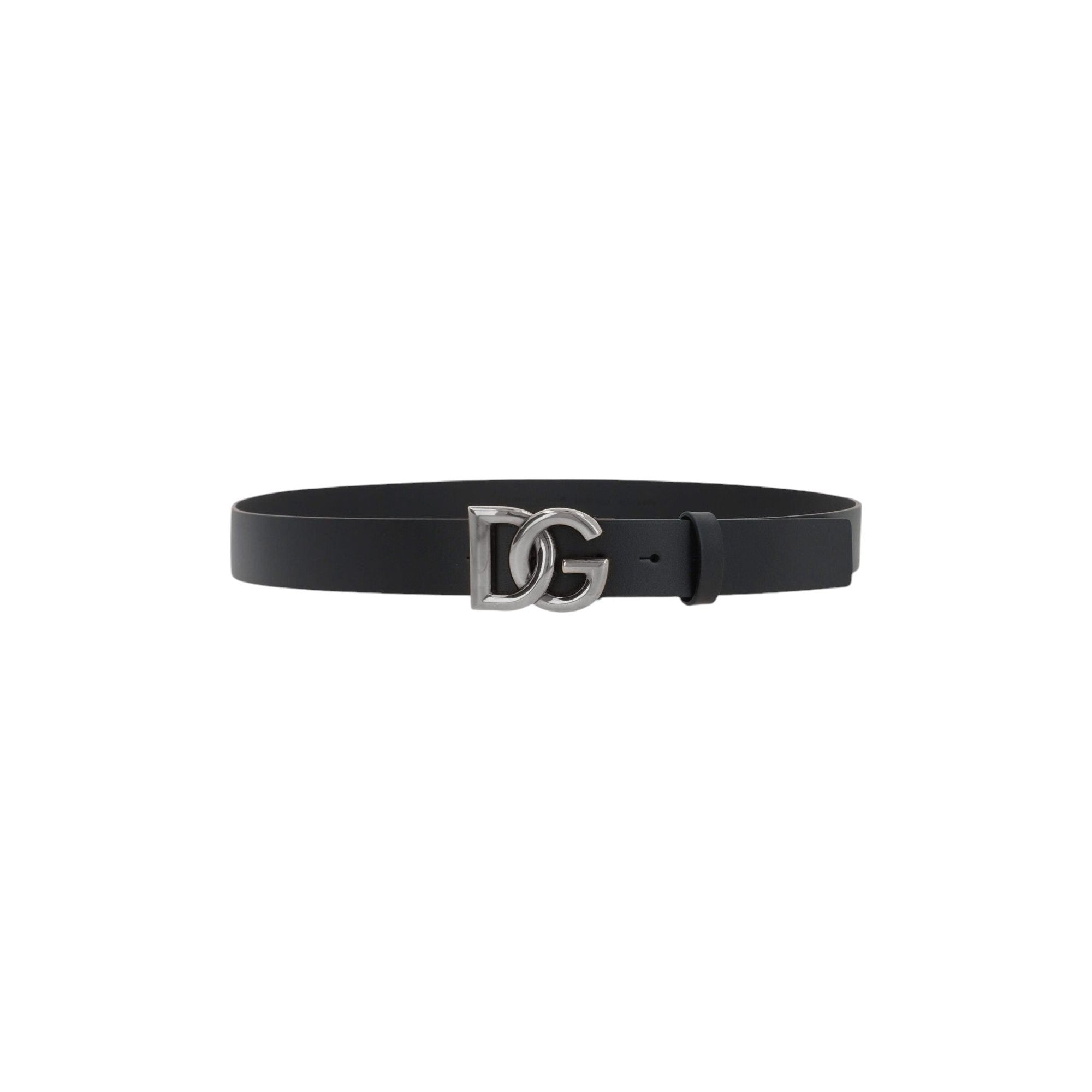 DG Logo Smooth Leather Belt-DOLCE & GABBANA-JOHN JULIA