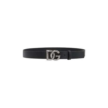 DG Logo Smooth Leather Belt-DOLCE&GABBANA-JOHN JULIA