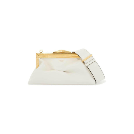 Leather Diamond Frame Clutch.