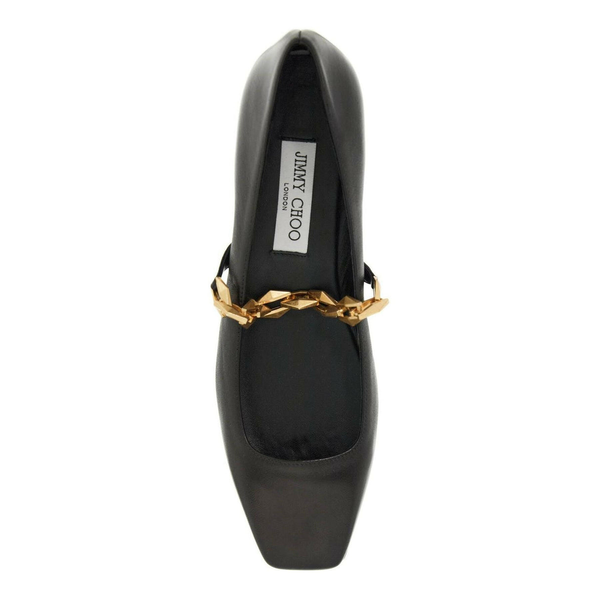 Diamond Tilda Chain Nappa Leather Ballerina Flats.