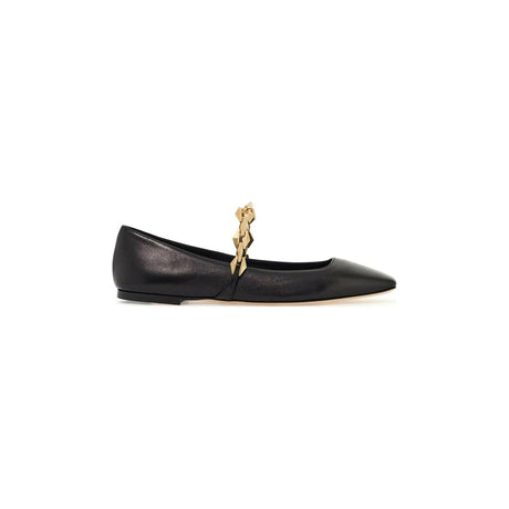 Diamond Tilda Chain Nappa Leather Ballerina Flats.