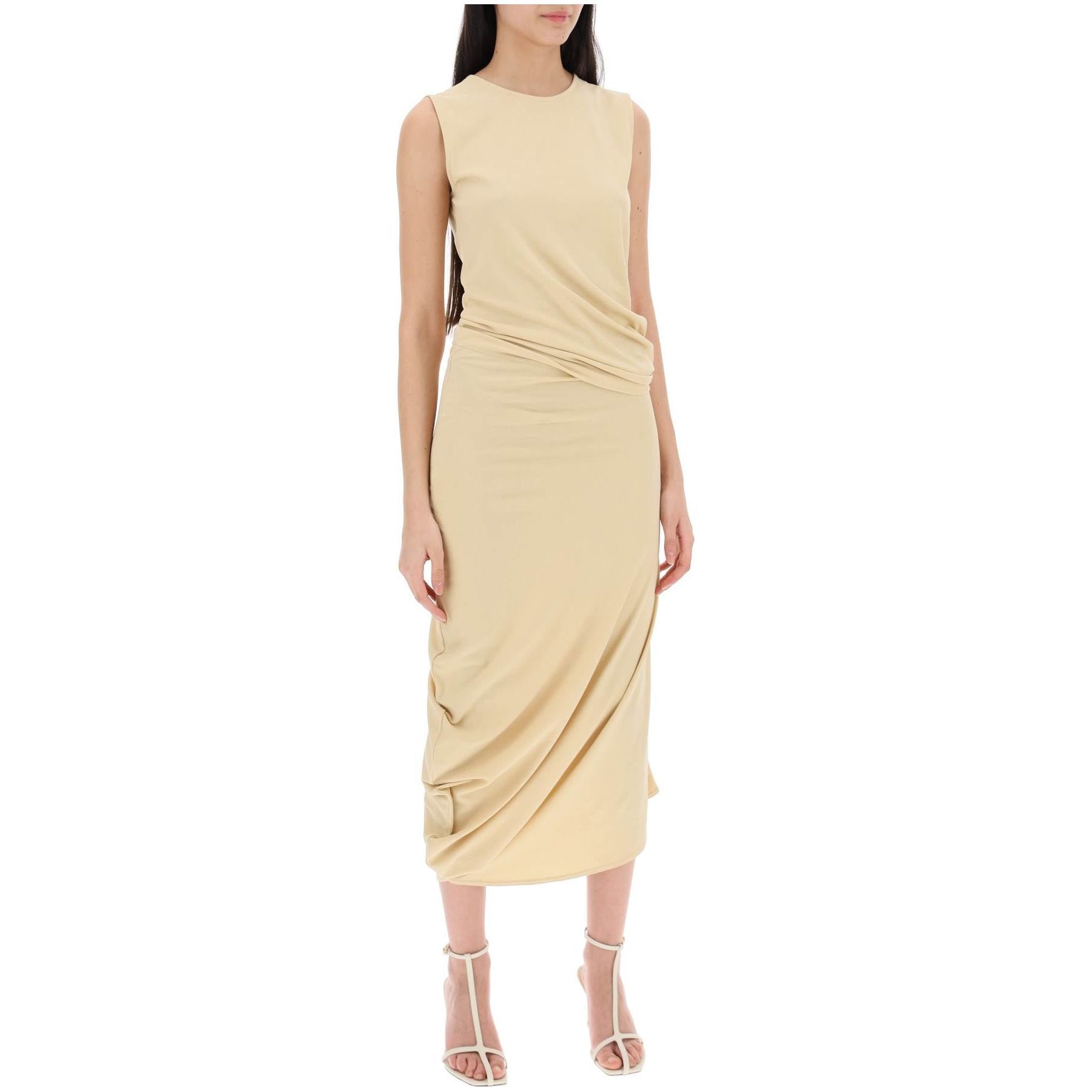 Fitted Twisted Crepe Jersey Dress