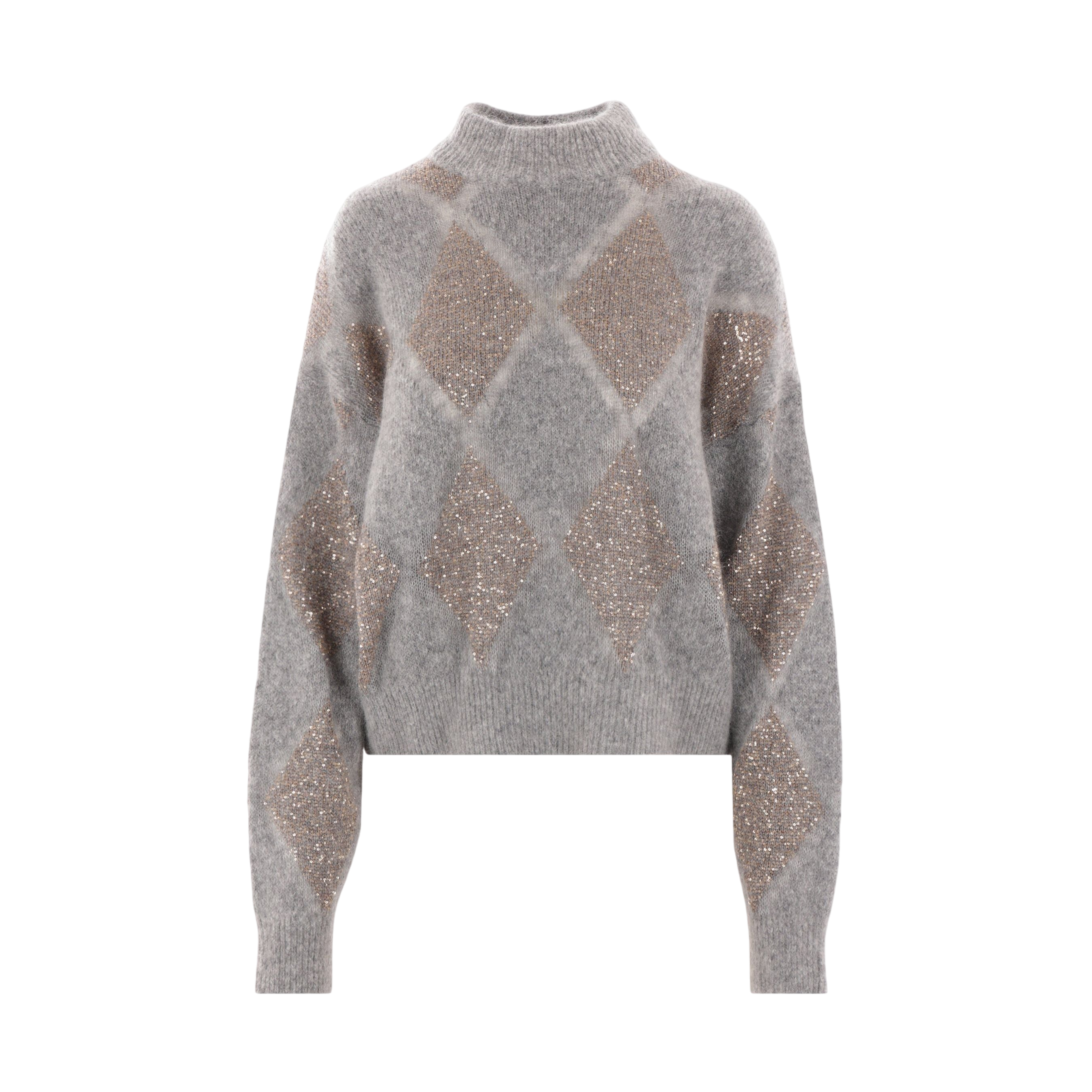 Dazzling Argyle Mohair Wool Sweater-BRUNELLO CUCINELLI-JOHN JULIA